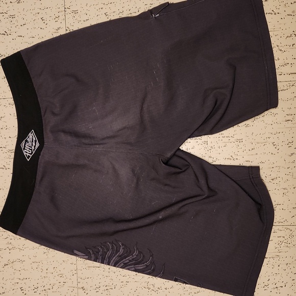 Affliction Embroidered Spell Out Shorts - Picture 8 of 16